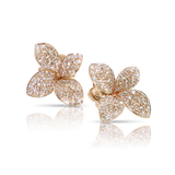 Pasquale Bruni Petit Garden Earrings in 18k Rose Gold with Diamonds, Medium Flower.