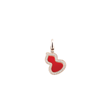 Qeelin Small Wulu pendant in 18K rose gold with diamonds and red agate