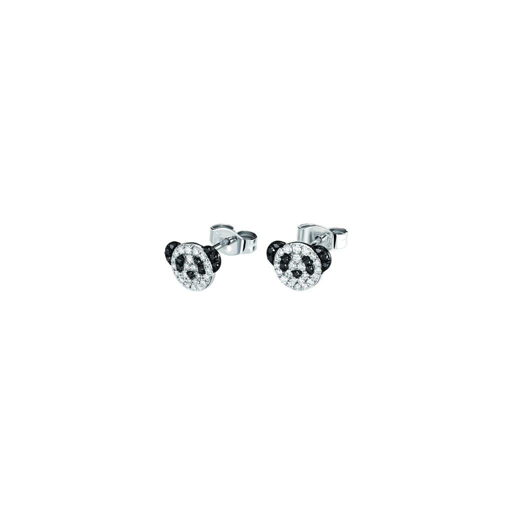 Qeelin Petite Bo Bo ear studs in 18K white gold with diamonds
