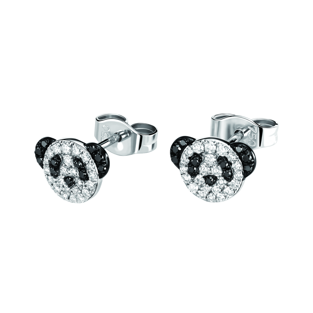 Qeelin Petite Bo Bo ear studs in 18K white gold with diamonds
