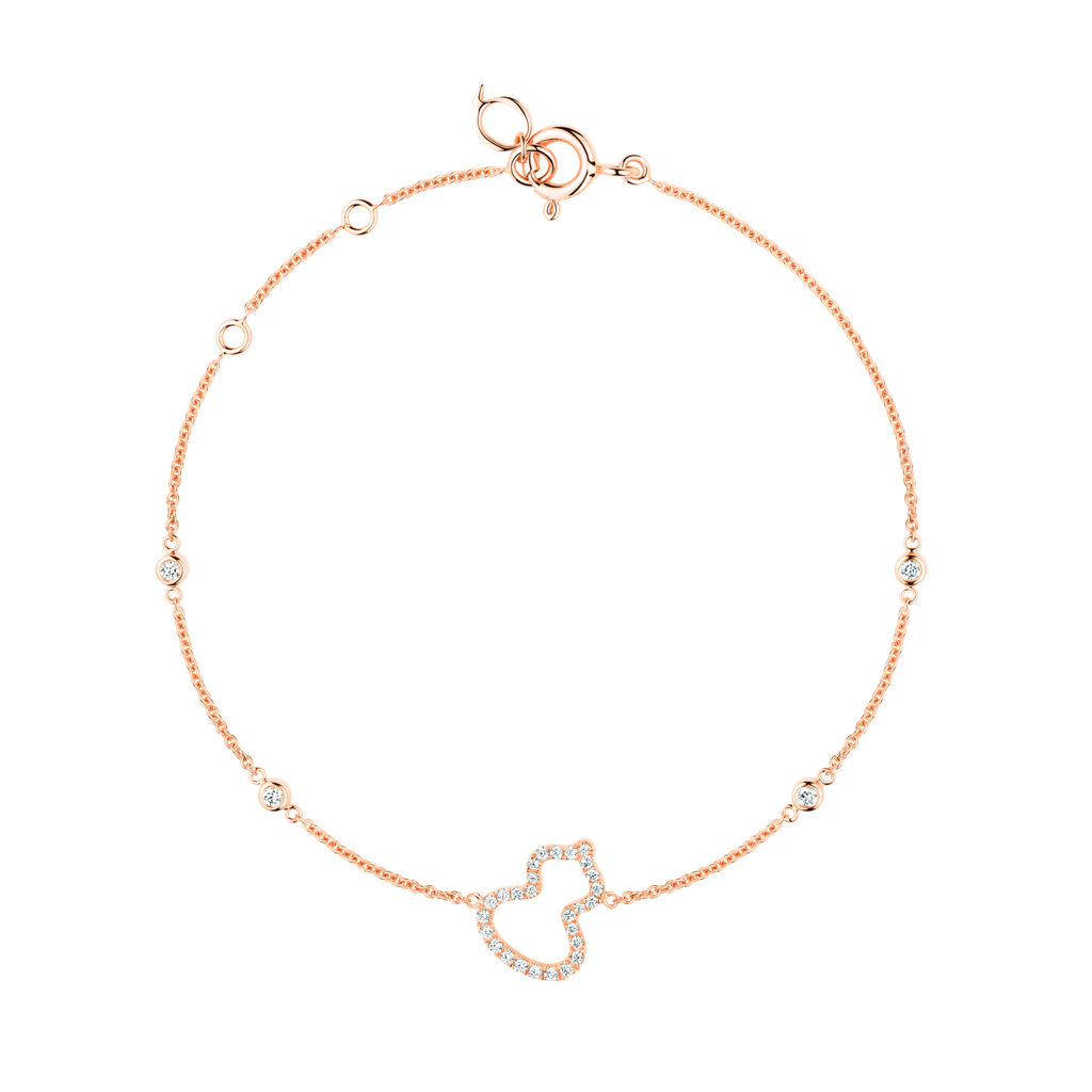 Qeelin Petite Wulu bracelet in 18K rose gold with diamonds