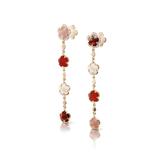 Pasquale Bruni Figlia dei Fiori 18k RG Earrings with Moonstone, Carnelian, Garnet, Pink Chalcedony