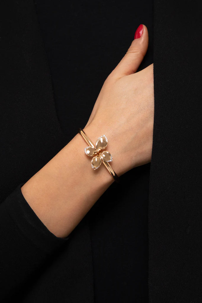Pasquale Bruni Giardini Segreti Bracelet in 18k Rose Gold with Diamonds, Small Flower.