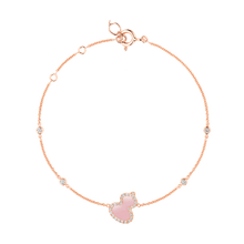 Load image into Gallery viewer, Qeelin Petite Wulu bracelet in 18K rose gold with diamonds and pink opal