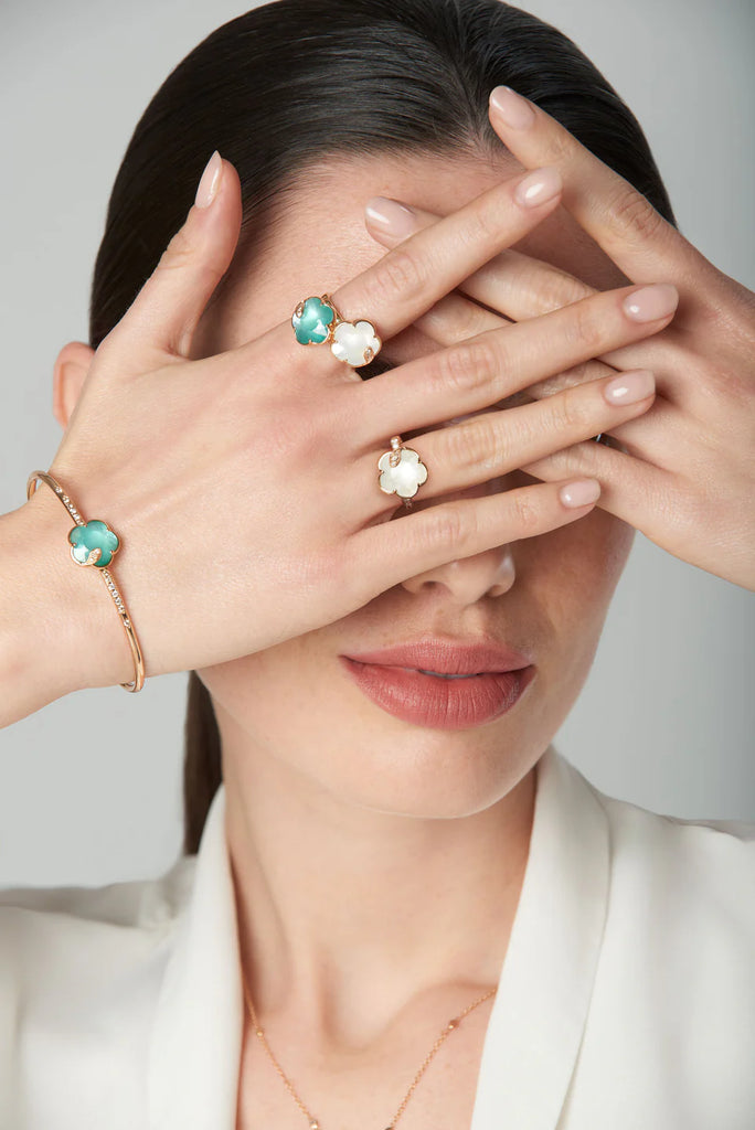 Pasquale Bruni Petit Joli Lunaire Bracelet  in 18k Rose Gold with Lunar Garden gem and Diamonds