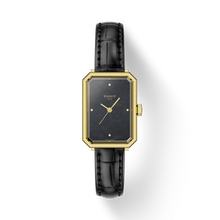 Load image into Gallery viewer, Tissot SRV Black Dial Gold PVD on Leather 30 x 21.8mm