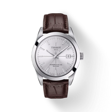 Load image into Gallery viewer, TISSOT GENTLEMAN POWERMATIC 80 SILVER ON BROWN LEATHER