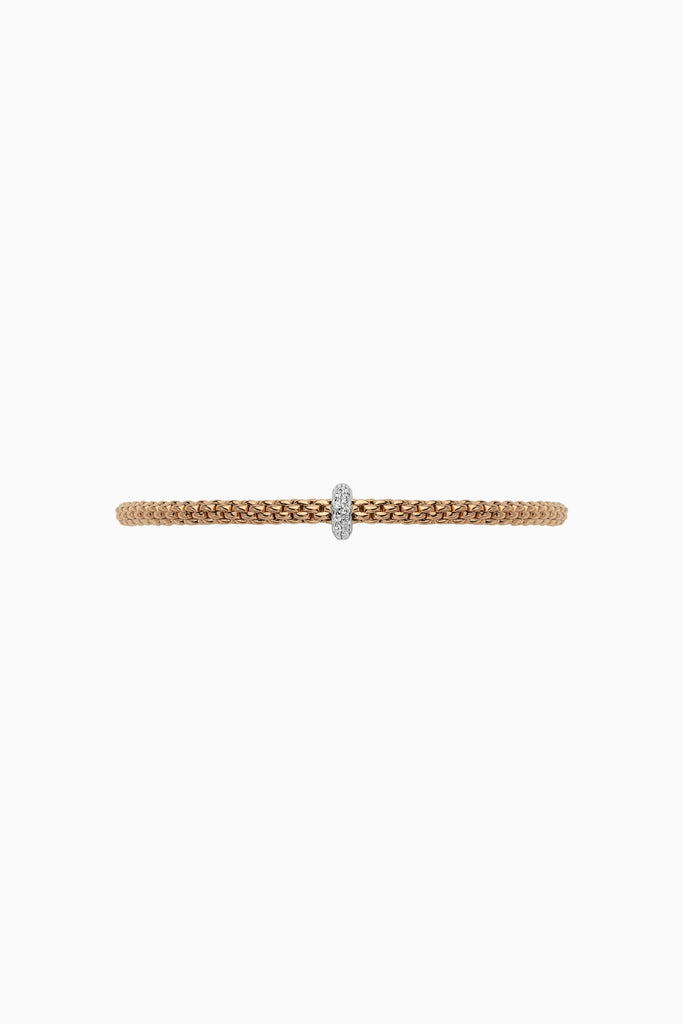 Fope Prima Rose Gold Bracelet with White  Gold Diamond rondels