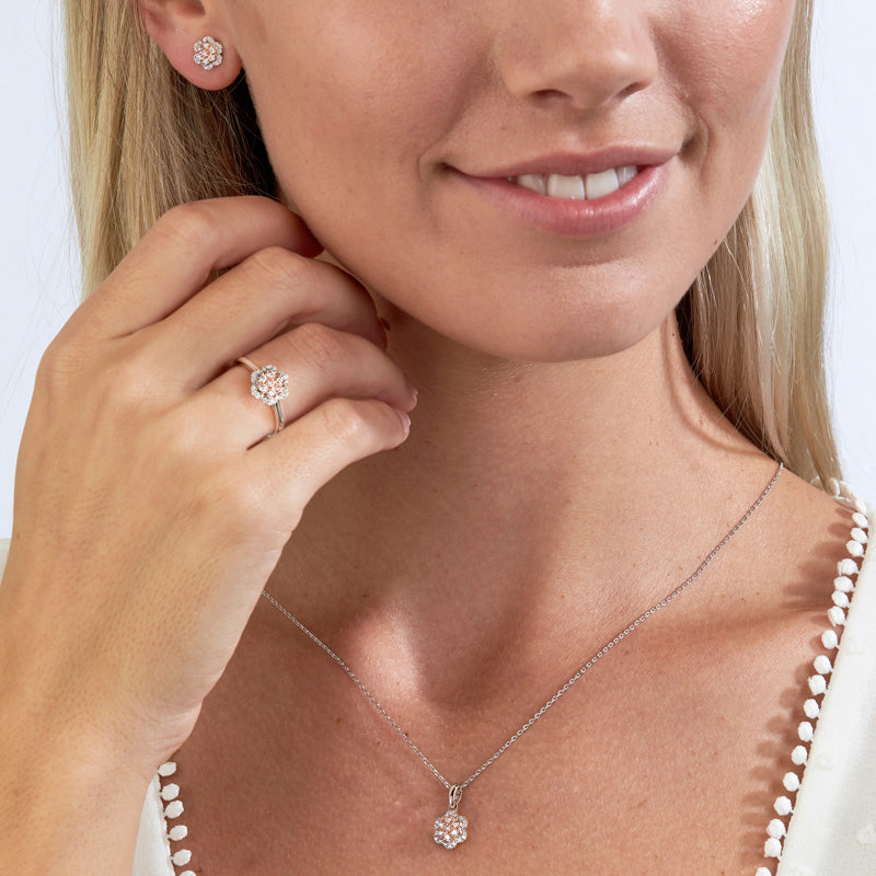 Blush Paisley Earrings with pink diamonds from the Argyle mine and White Diamonds
