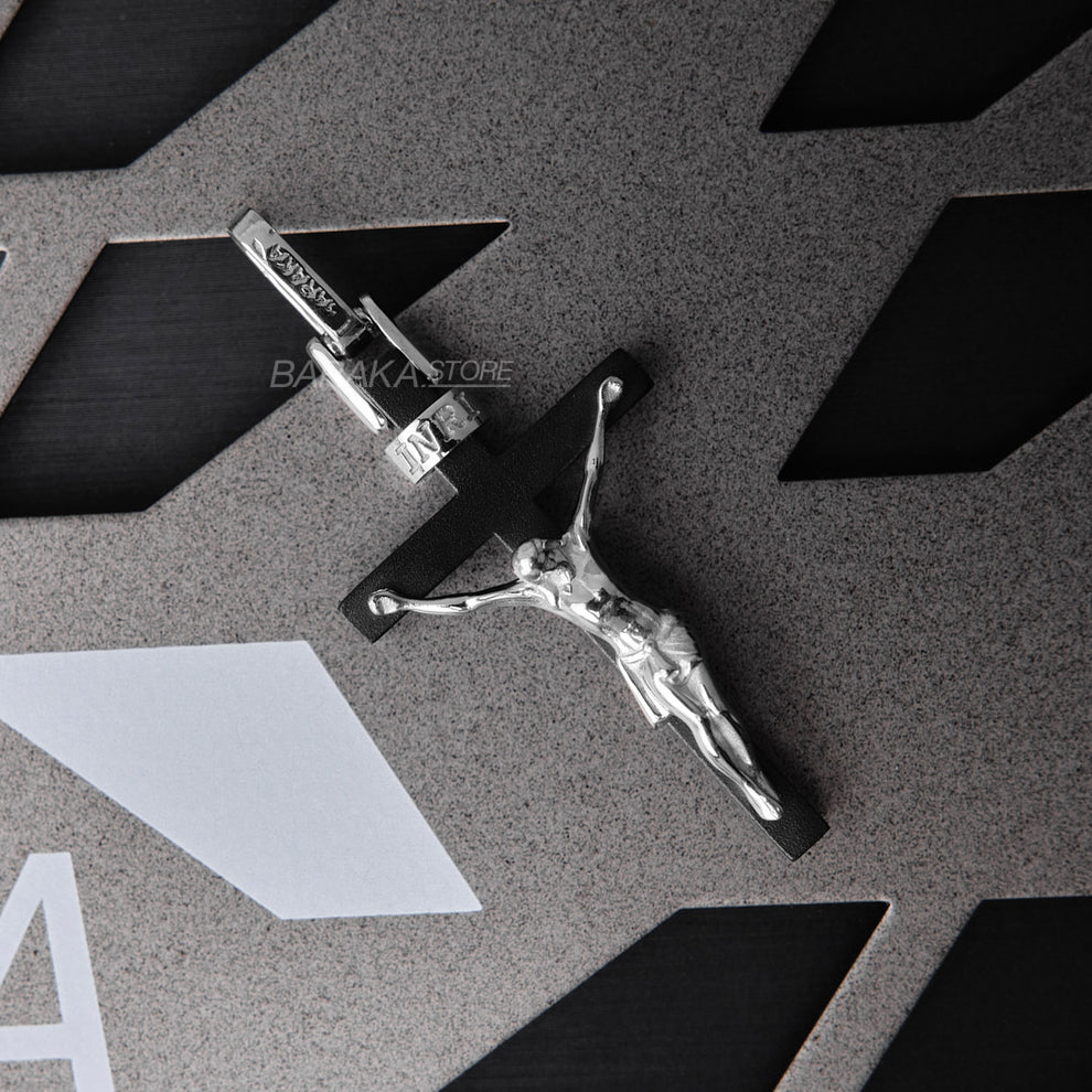 Baraka Cyborg Cross Pendant -Steel with Black PVD/ WG