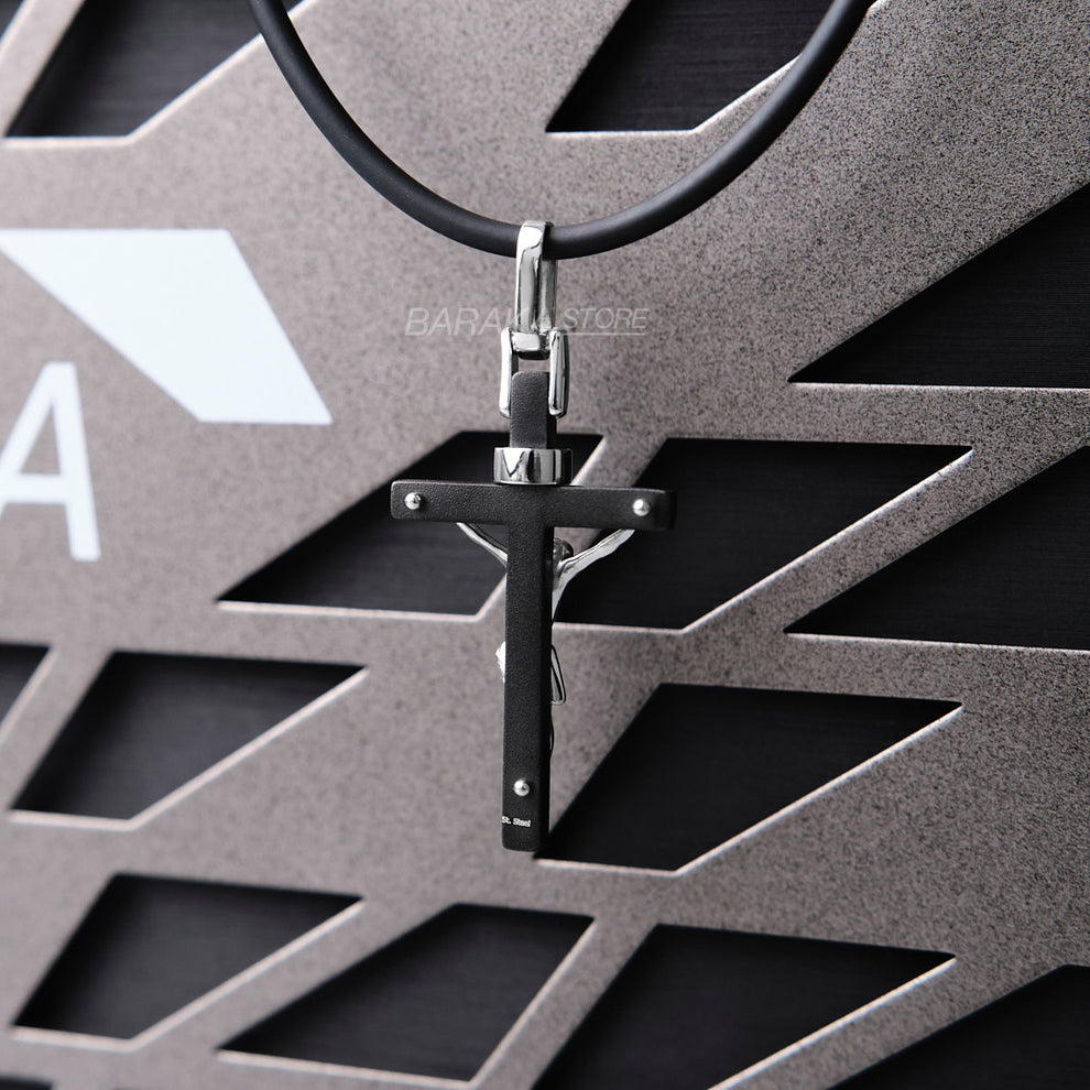 Baraka Cyborg Cross Pendant -Steel with Black PVD/ WG