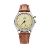 Cricket Tradition 36 mm - Eggshell on Brown Plain Strap