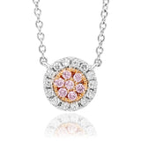 Desert Rose Pendant with pink diamonds from the Argyle mine and White Diamonds EDJP054 PC