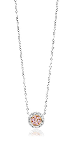 Desert Rose Pendant with pink diamonds from the Argyle mine and White Diamonds EDJP054 PC