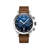 Fortis Flieger F-43 bicompax liberty blue on aviator strap