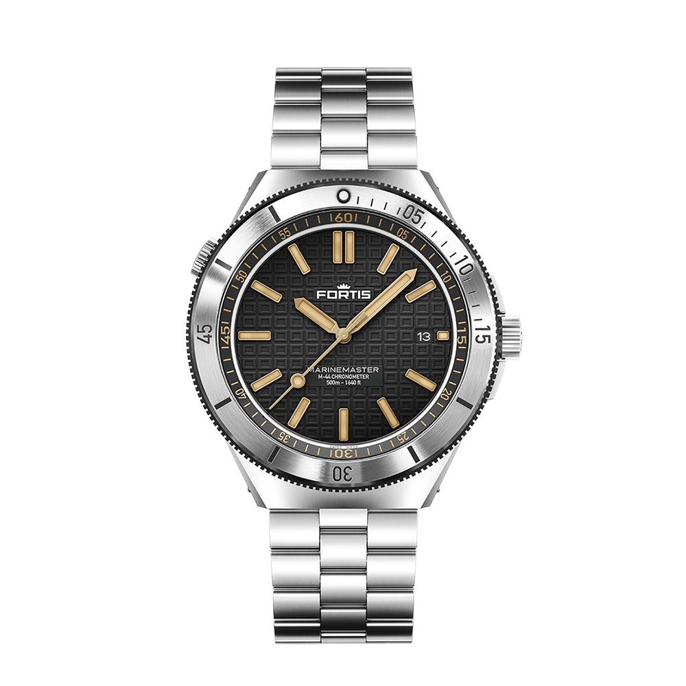 Fortis Marinemaster m-44 black resin on block bracelet -Kenissi Movement