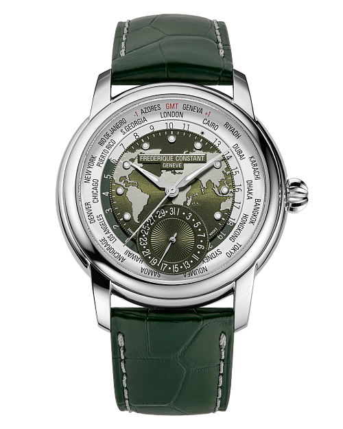 FREDERIQUE CONSTANT CLASSICS WORLDTIMER MANUFACTURE GREEN LIMITED EDITION