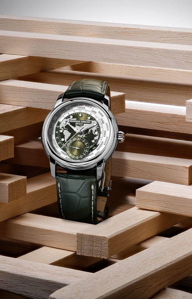 FREDERIQUE CONSTANT CLASSICS WORLDTIMER MANUFACTURE GREEN LIMITED EDITION