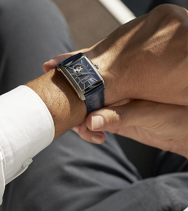 FREDERIQUE CONSTANT CLASSICS CARREE RECTANGULAR HEART BEAT BLUE AUTOMATIC