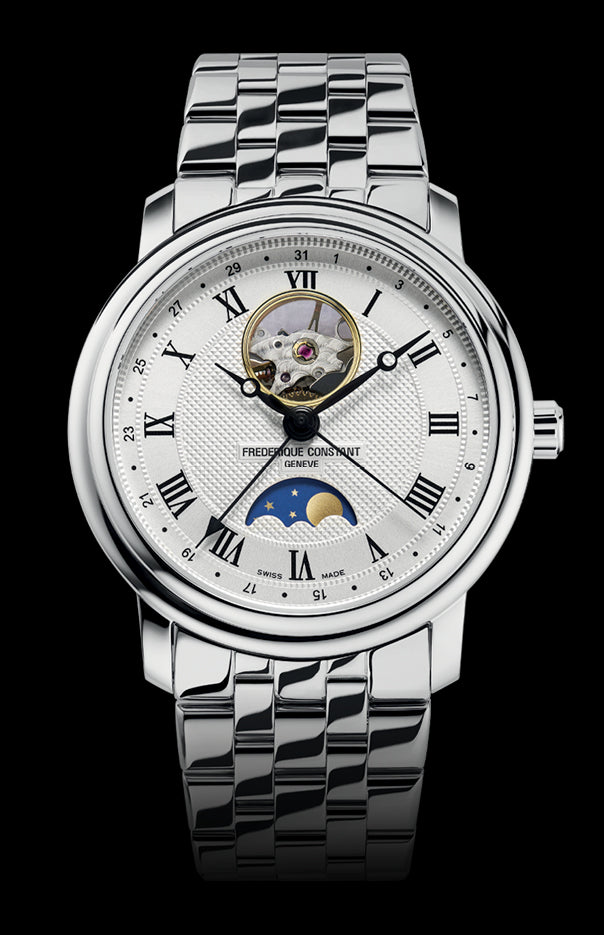 CLASSICS HEART BEAT MOONPHASE DATE SILVER DIAL ON BRACELET