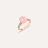 Pomellato Nudo Classic Ring -Rose Quartz & Chalcedony with brown diamonds
