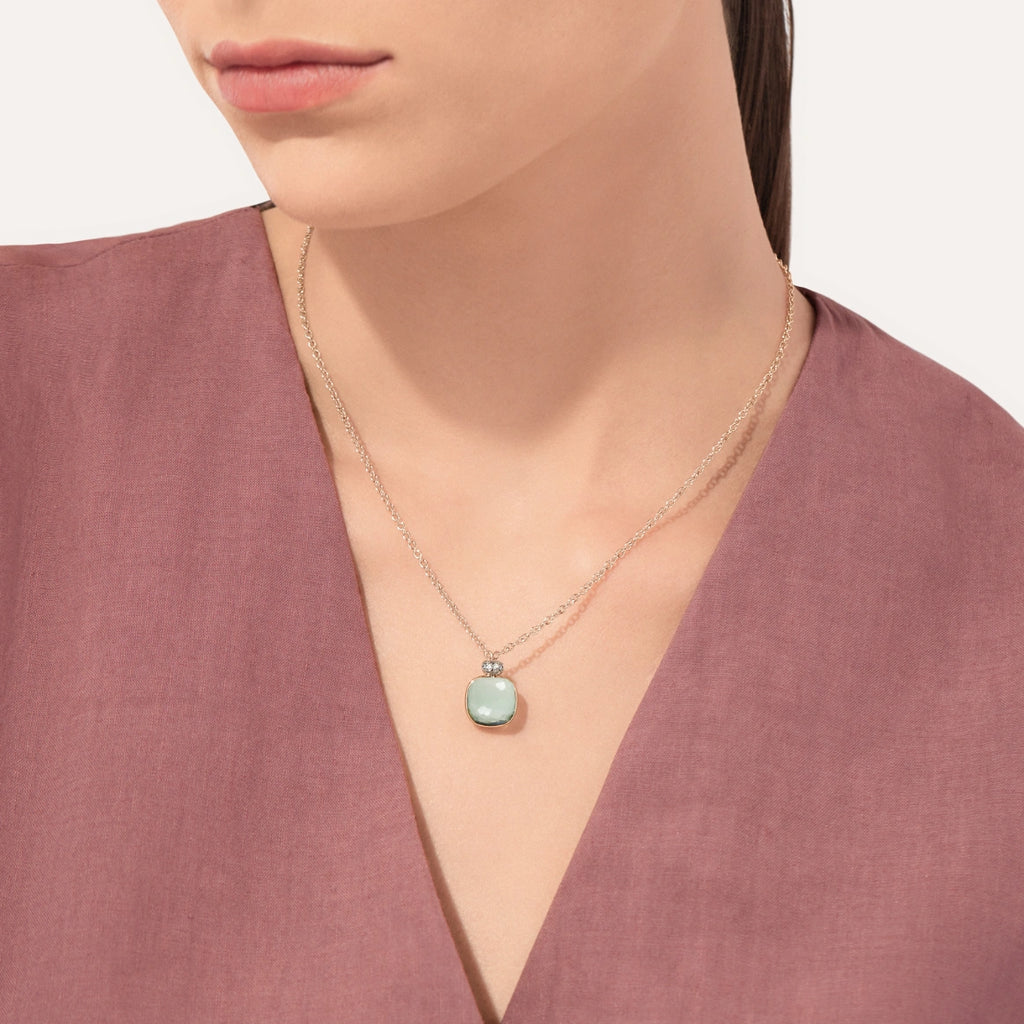 Pomellato Nudo Classic Necklace with Pendant -Prasiolite with diamonds