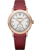Raymond Weil Millesime Automatic Central Seconds Diamonds 35mm Cream Sector Dial, Red grape Leather Strap