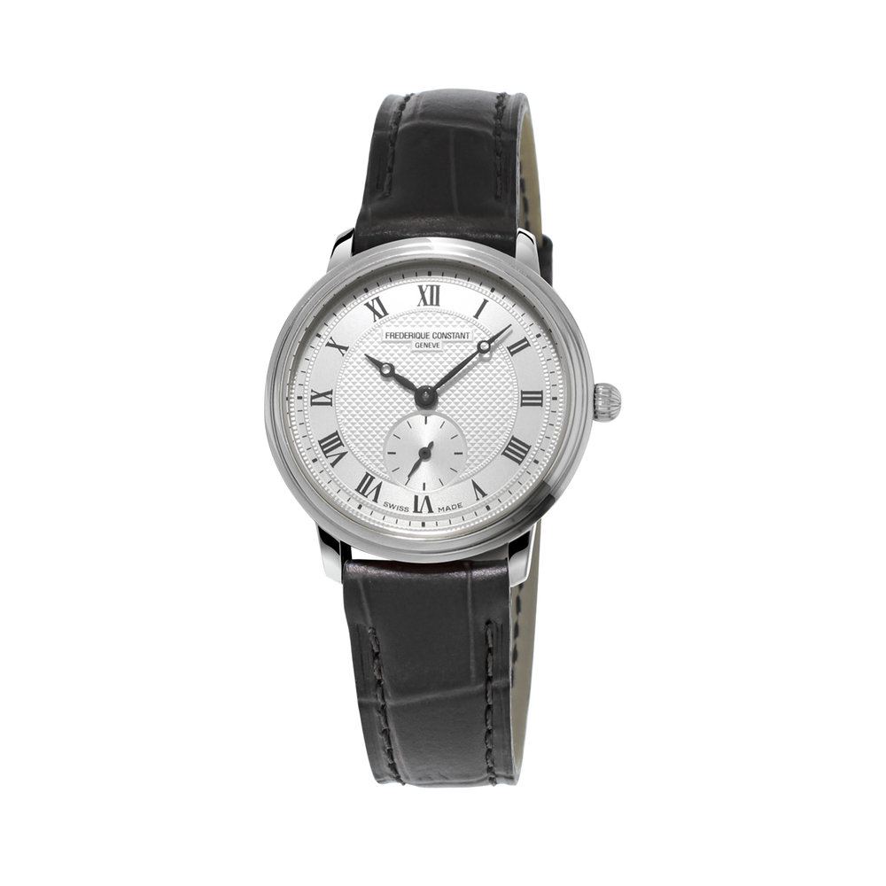 Frederique Constant Classics Slimline Quartz Silver Dial on Leather