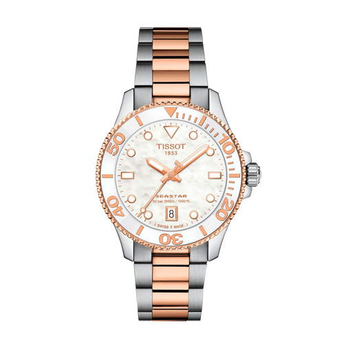TISSOT SEASTAR 1000 QUARTZ 36MM WHITE RG 2 TONES