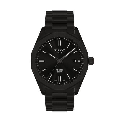 Tissot PRC 100 Solar Quartz 39mm Full Black PVD