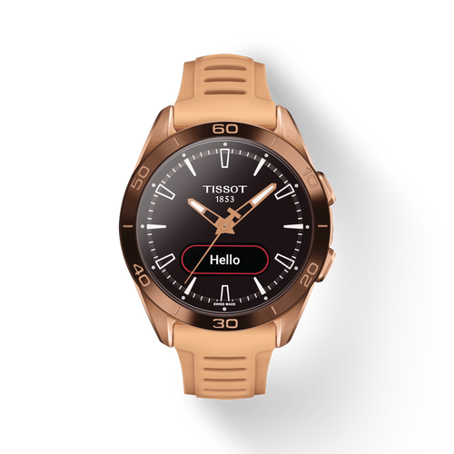 TISSOT T-TOUCH CONNECT SPORT BROWN CERAMIC BEZEL ON RUBBER