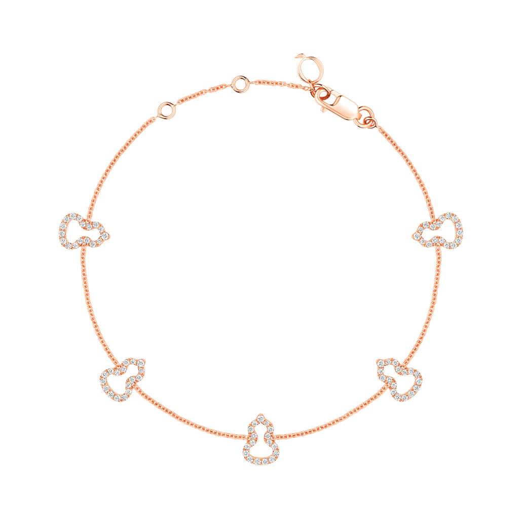 Qeelin Wulu sautoir bracelet in 18K rose gold with diamonds