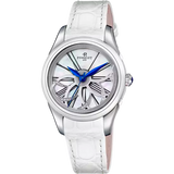 Perrelet Watch Diamond Flower White Dial -A2065/4 on Black Leather