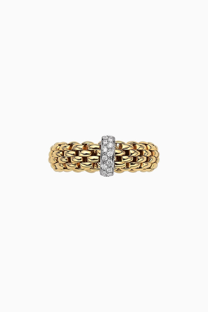 Fope Vendome Yellow Gold Ring with Diamonds Small