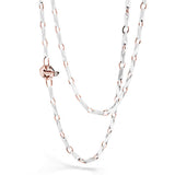 Baraka Cyborg Ceramic Chain Necklace -White Cermaic/ RG/ White Diamond