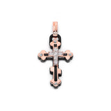 Baraka Prive Cross Pendant -Black Cermaic/ RG & WG/ White Diamonds