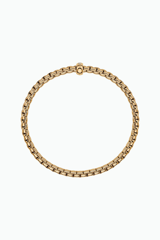 Fope Eka Yellow Gold Bracelet with a white diamond small