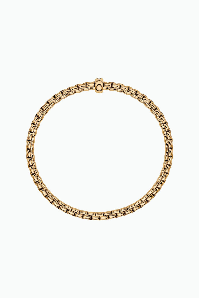 Fope Eka Yellow Gold Bracelet with a white diamond extra small