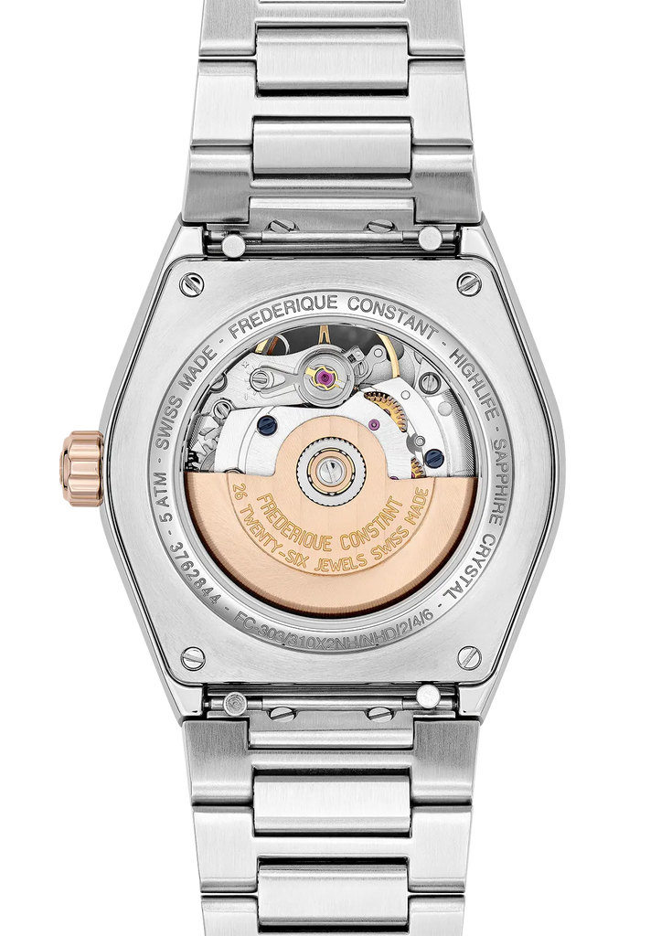 FREDERIQUE CONSTANT HIGHLIFE LADIES AUTOMATIC HEART BEAT WHITE IN 2TONES ROSE