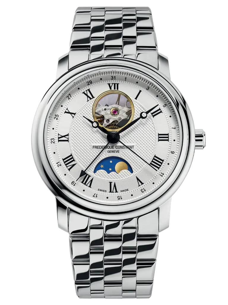 CLASSICS HEART BEAT MOONPHASE DATE SILVER DIAL ON BRACELET