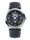 CLASSICS HEART BEAT MOONPHASE DATE BLUE DIAL ON BLUE LEATHER STRAP