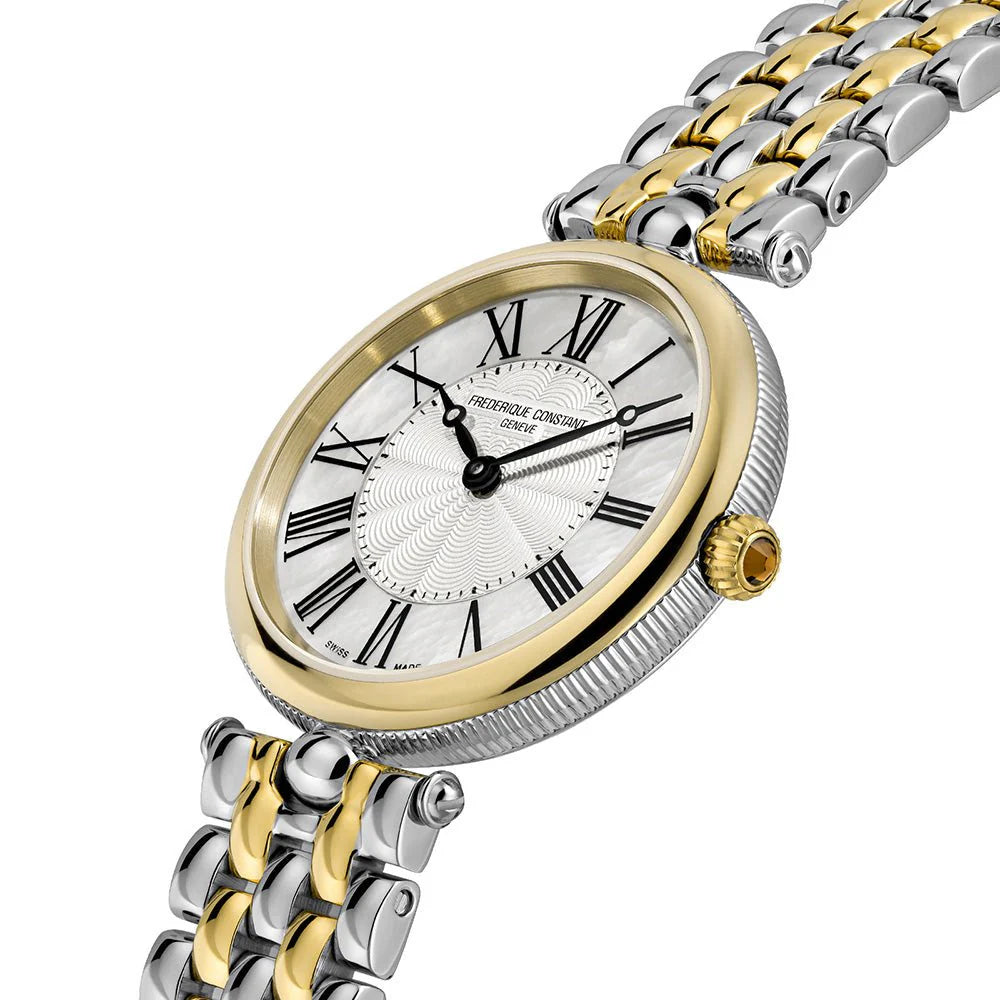 FREDERIQUE CONSTANT CLASSICS ART DECO ROUND LADIES QUARTZ WATCH YG 2 TONE