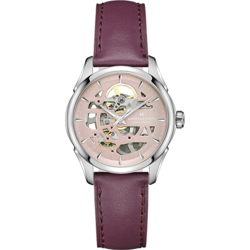 Hamilton Jazzmaster Skeleton Lady Auto Pink on Leather 36mm