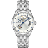 Hamilton Jazzmaster Open Heart Silver with Blue Auto on Bracelet 40mm