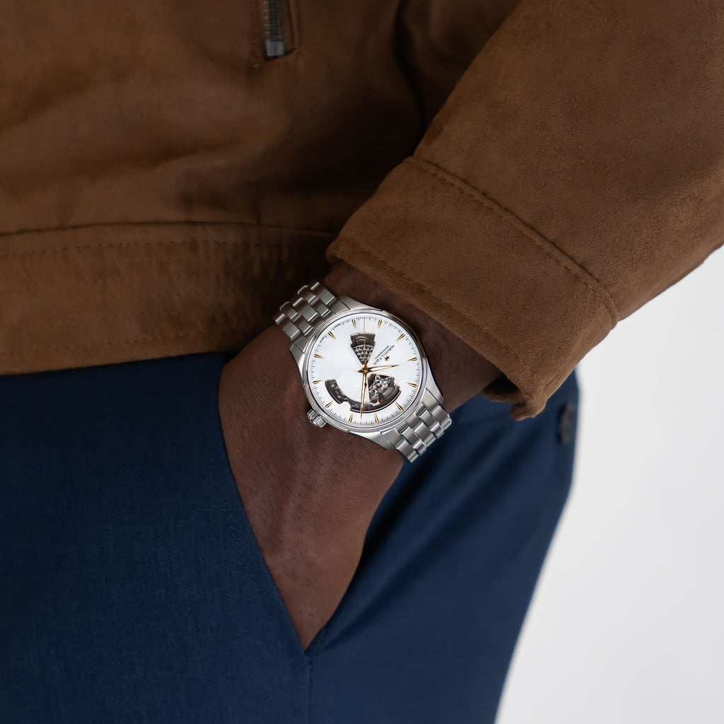 Hamilton Jazzmaster Open Heart Silver Auto on Bracelet 40mm