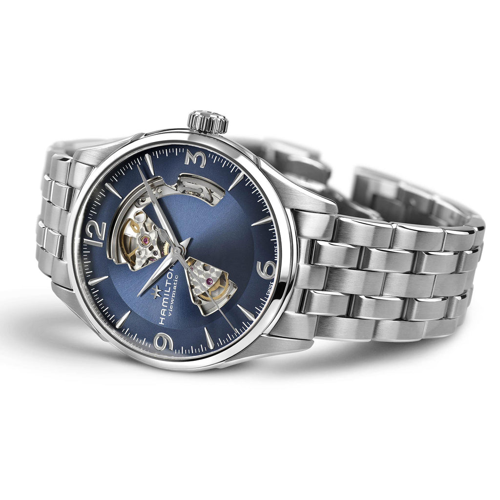 Hamilton Jazzmaster Open Heart Blue Auto on Bracelet 42mm