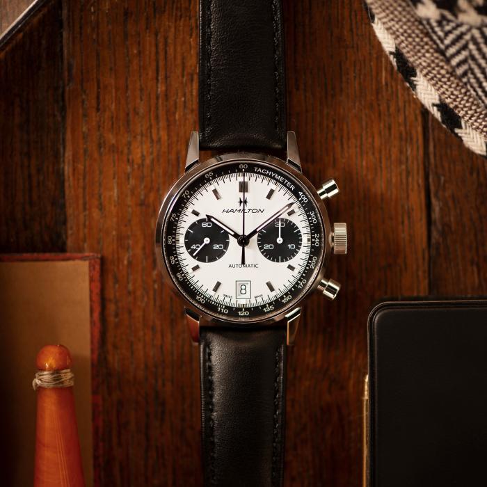 Hamilton American Classic Intra-Matic Auto Chrono on Leather