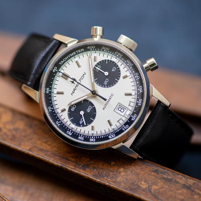 Hamilton American Classic Intra-Matic Auto Chrono on Leather