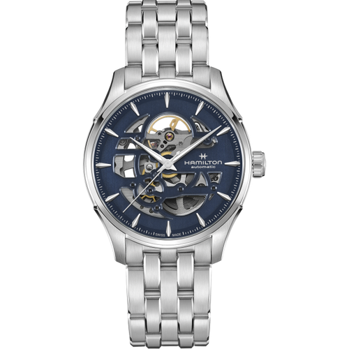 Hamilton Jazzmaster Skeleton Blue Auto on Bracelet 40mm