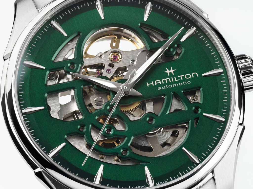 Hamilton Jazzmaster Open Heart Green Auto on Bracelet 40mm